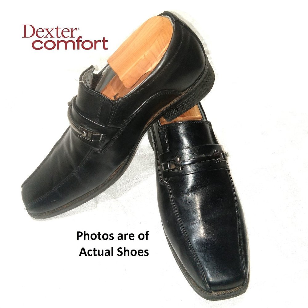 Dexter Comfort Black Saddle Bit Leather Loafers Men's Size 6.5